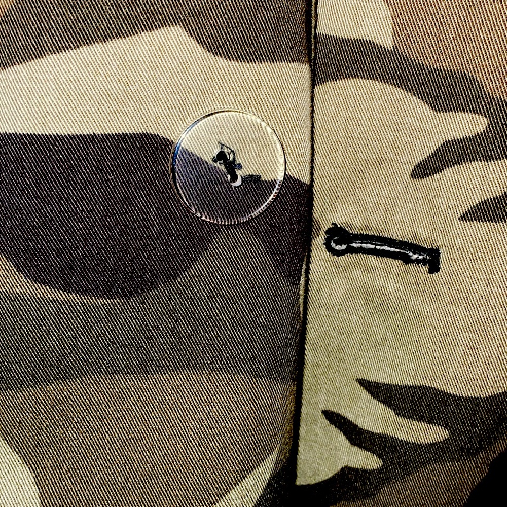 INC brand camouflage print 100% cotton trench coat. Size 1X. Very cute! - Picture 9 of 9